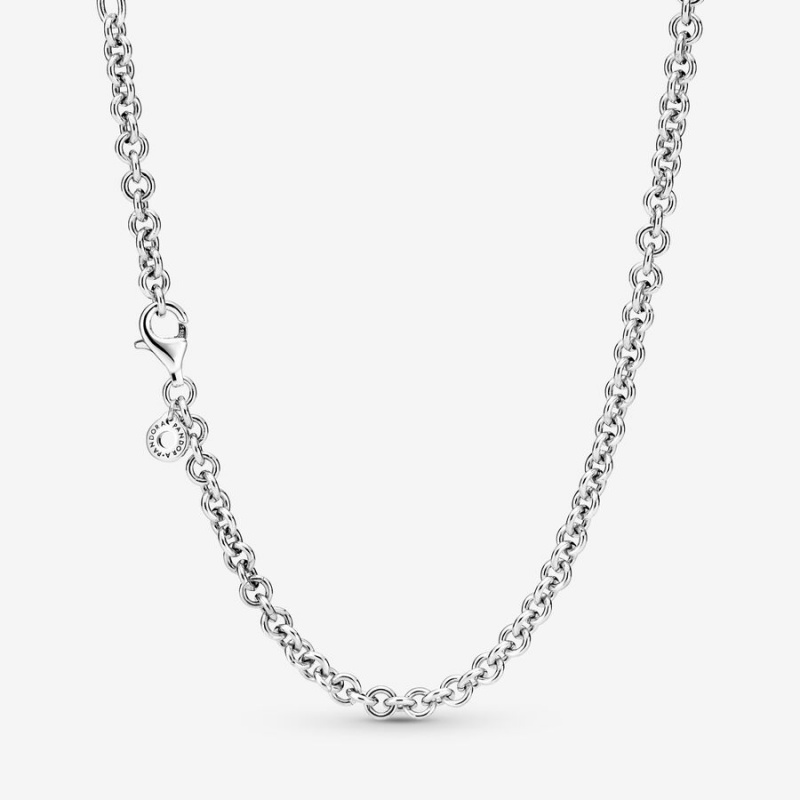 Sterling Silver Pandora Thick Cable Chain Necklaces | ECJNYF-295