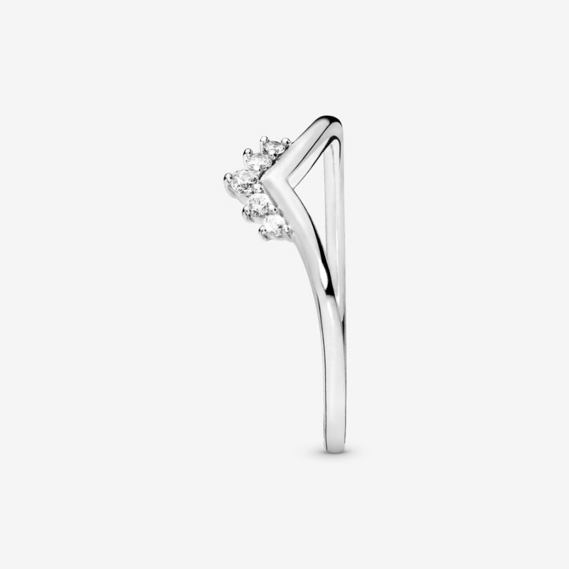 Sterling Silver Pandora Tiara Wishbone Stackable Rings | RLQHXE-385