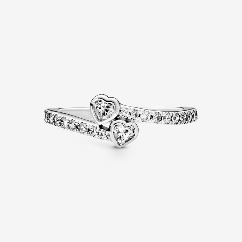 Sterling Silver Pandora Two Sparklings Heart & Promise Rings | BVFICD-473