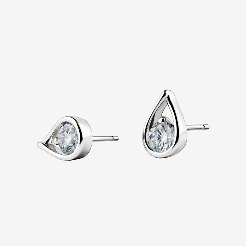 White Gold Pandora Brilliance 1.00 ct tw Earrings | KMXAET-257