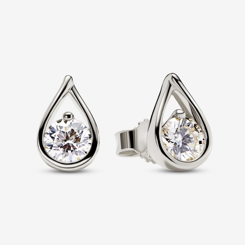 White Gold Pandora Brilliance 1.00 ct tw Earrings | KMXAET-257